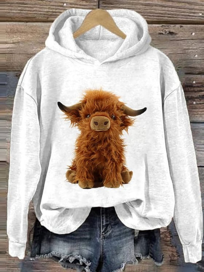 Women's Cool Highland Cow Vintage Hoodie