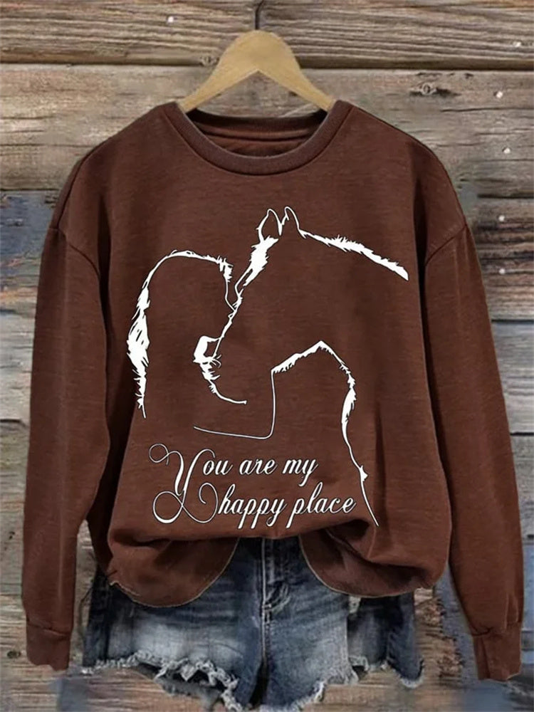 You Are My Happy Place Women'S Printed Long Sleeved Sweatshirt