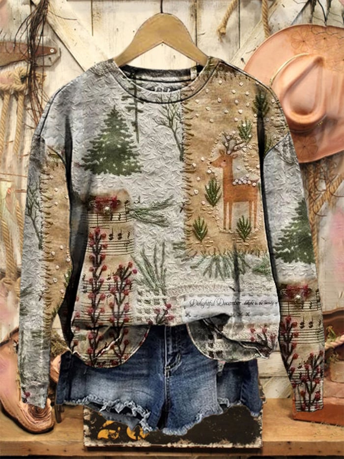 Women's Merry Christmas Print Casual Sweatshirt