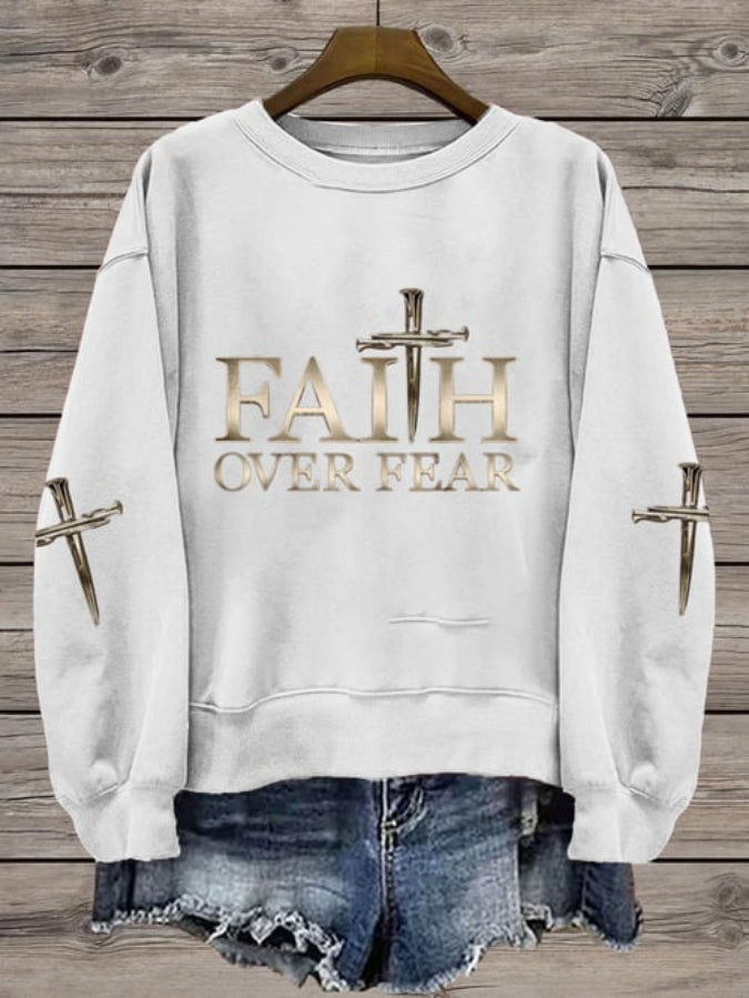 Women's Faith Printed Long Sleeve Sweatshirt