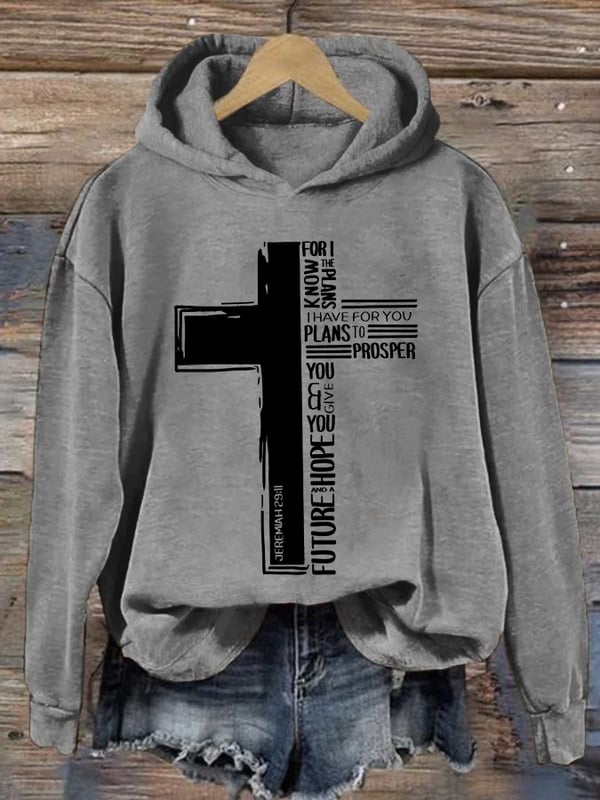 Retro For I Know The Plans I Have For You Jeremiah 29:11 Print Hoodie