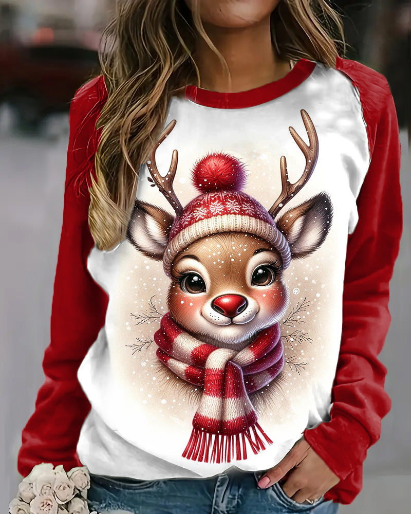 Women's Christmas Style Print Casual Sweatshirt