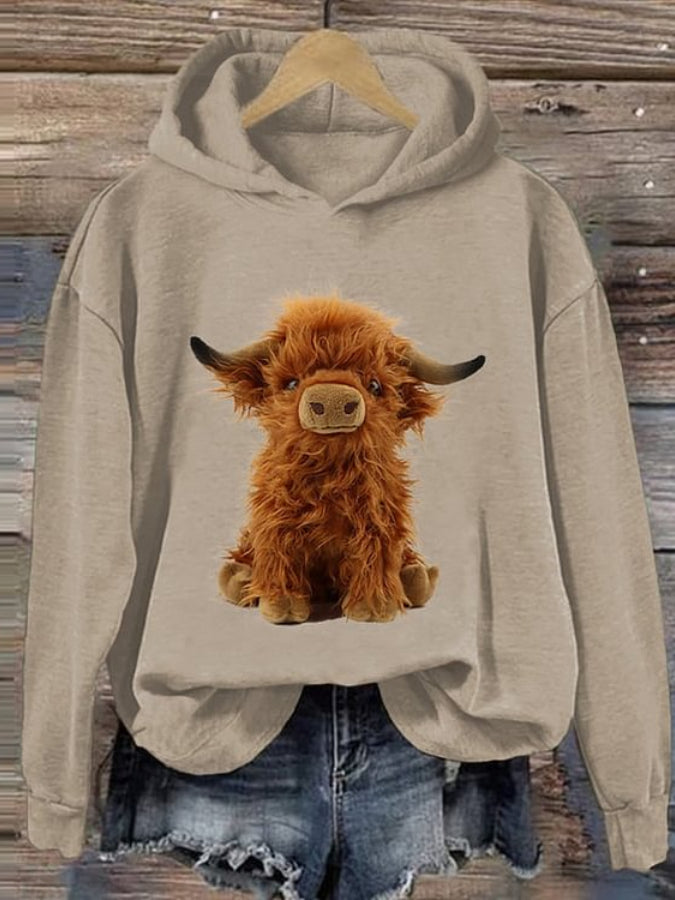 Women's Cool Highland Cow Vintage Hoodie