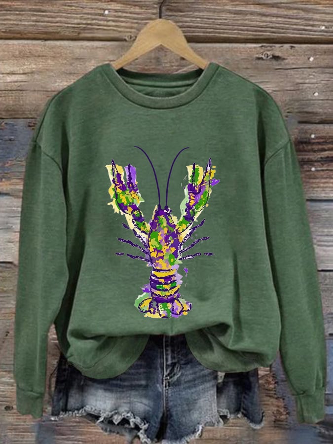 Women's Carnival Crawfish Print Sweatshirt