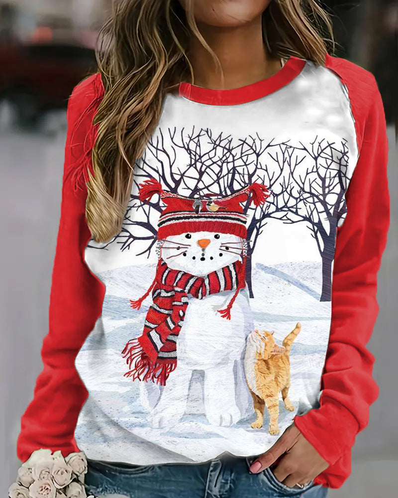 Women's Christmas Print Casual Sweatshirt