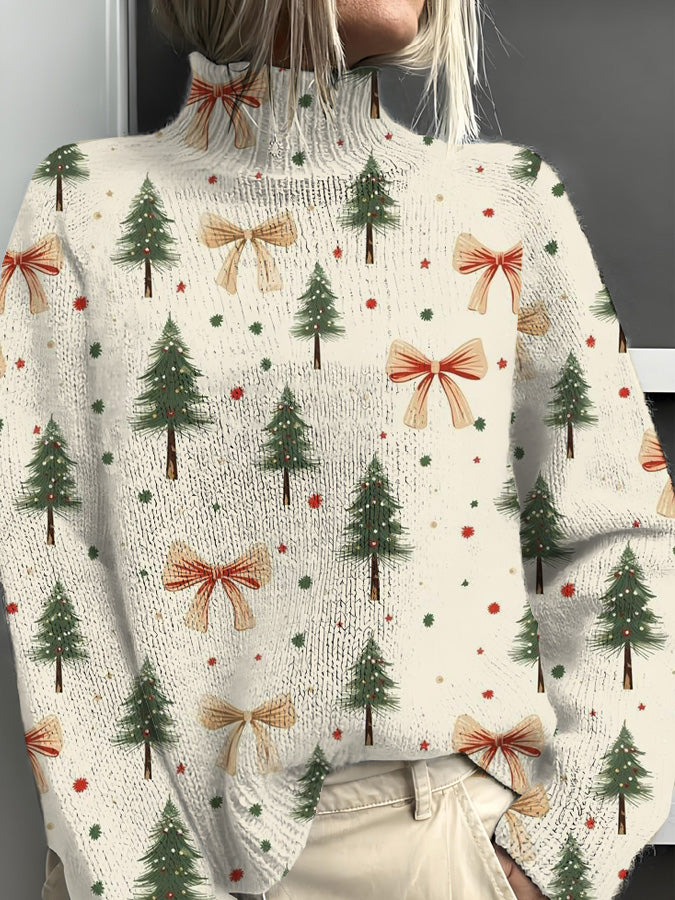 Lässiger Strickpullover im Weihnachtsstil für Damen